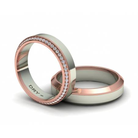 Diamonds Beveled Wedding Bands