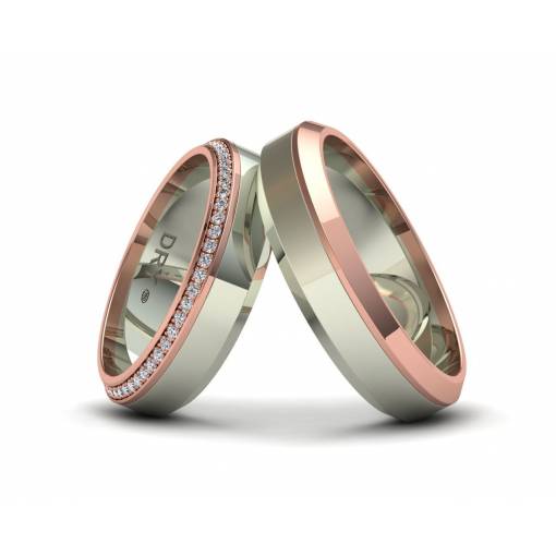 Diamonds Beveled Wedding Bands