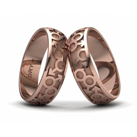 Rose gold gay wedding rings