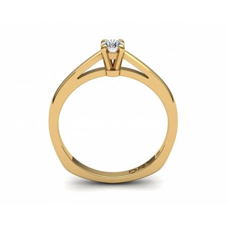 Anillo con Diamante de 0.10 Quilates en Oro Amarillo