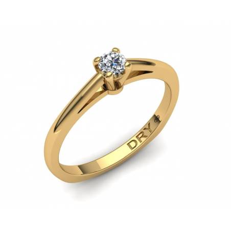 Anillo con Diamante de 0.10 Quilates en Oro Amarillo