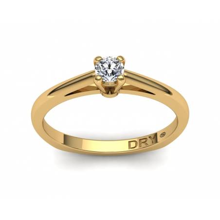 Anillo con Diamante de 0.10 Quilates en Oro Amarillo