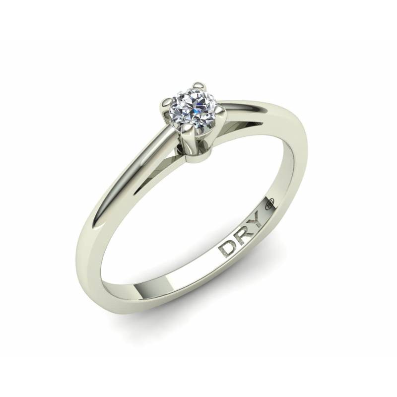 Anillo con Diamante de 0.10 Quilates en Oro Blanco