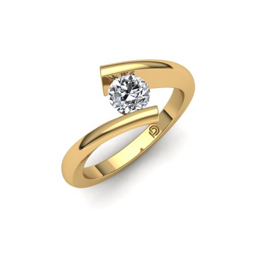 Anillo de Compromiso Con Diamante 0.40 Quilates Oro Amarillo