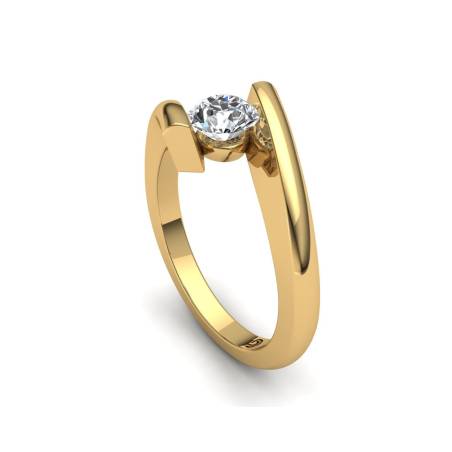 Anillo de Compromiso Con Diamante 0.40 Quilates Oro Amarillo