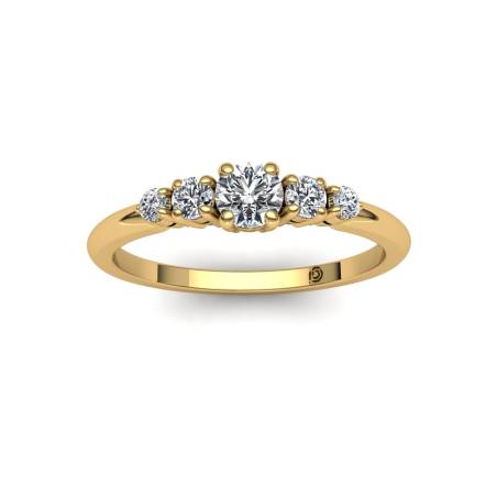 Engagement Ring with Five Diamonds