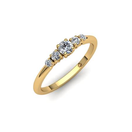 Engagement Ring with Five Diamonds