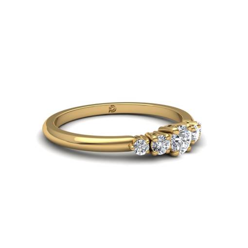 Engagement Ring with Five Diamonds