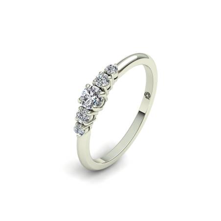 Engagement Ring with Five Diamonds