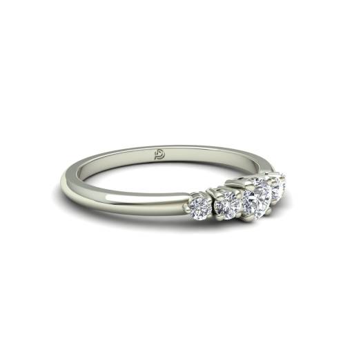 Engagement Ring with Five Diamonds